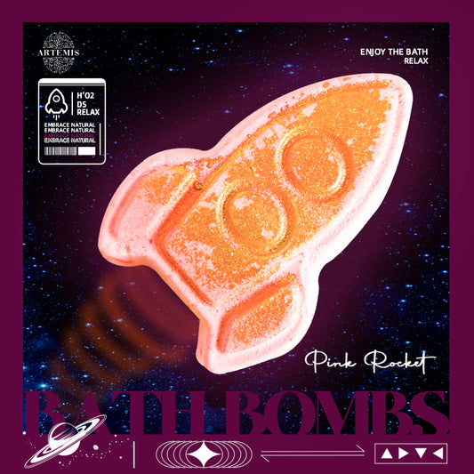 Pink rocket bath bomb