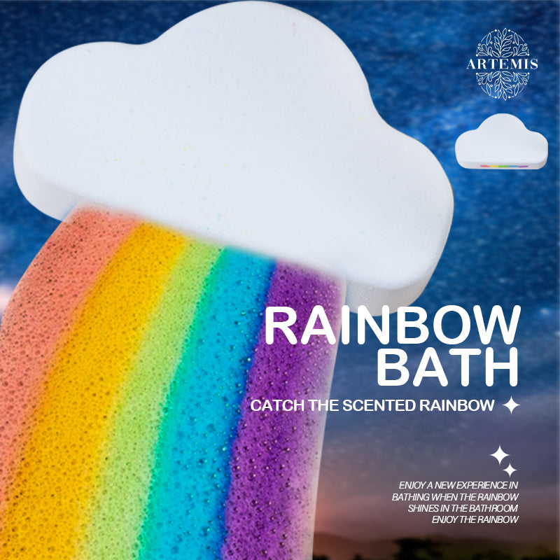 Rainbow bath bomb